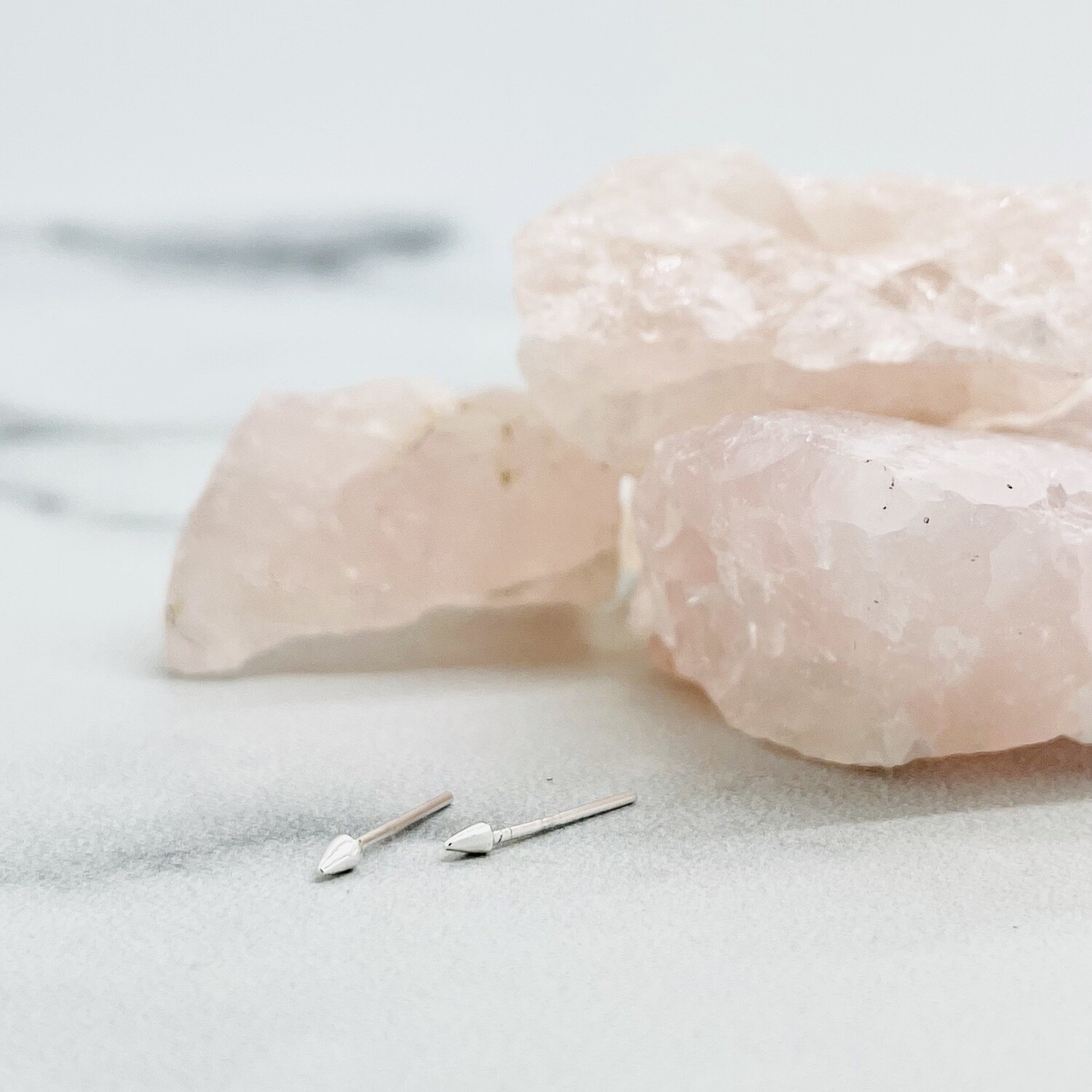 Tiny Spike Stud Earrings, Sterling Silver