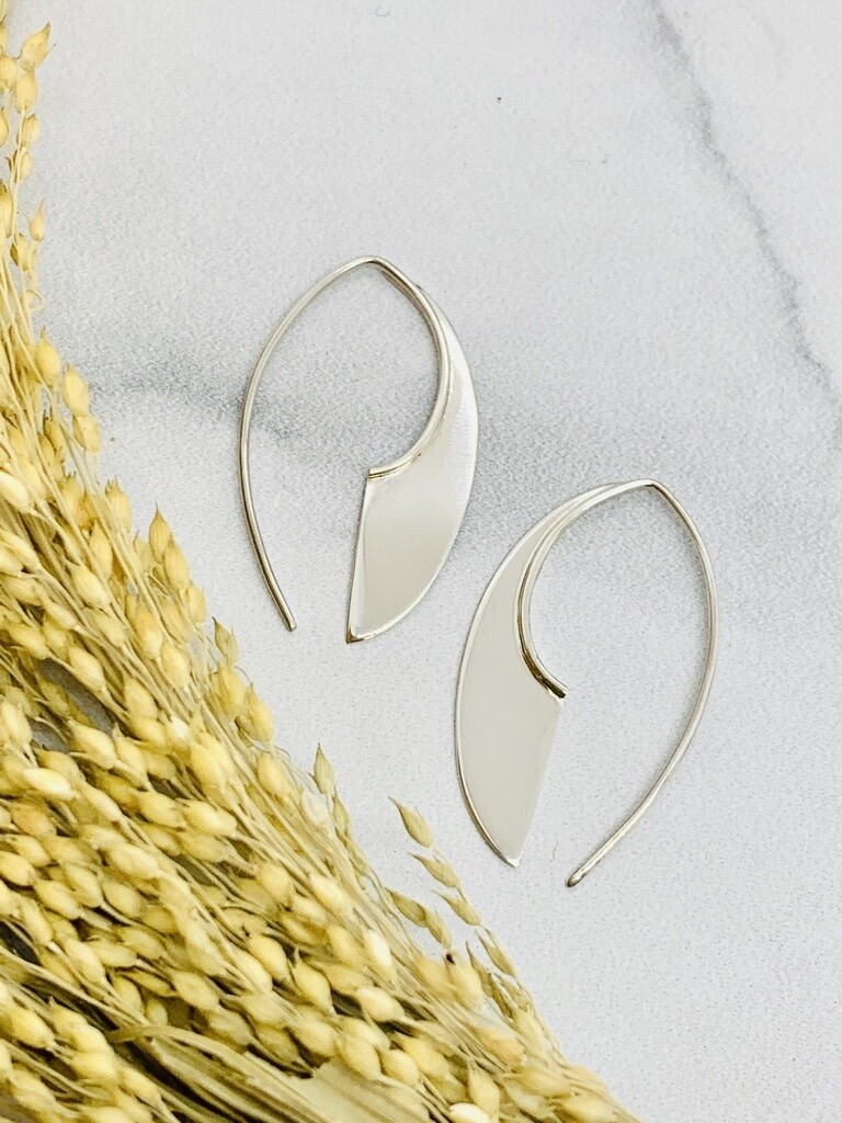Sterling Silver Machete Earrings, 36x22mm