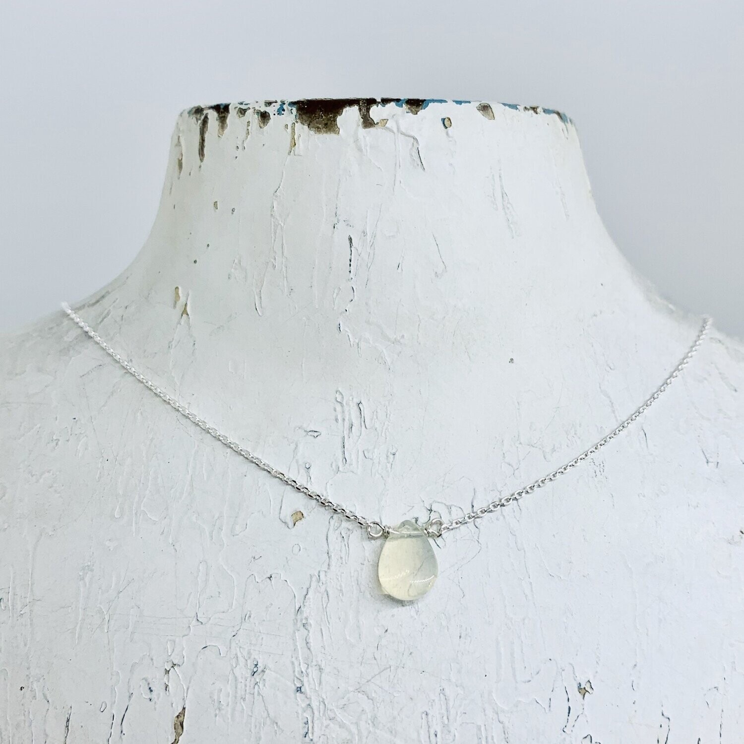 Silver Mila Necklace, Opal