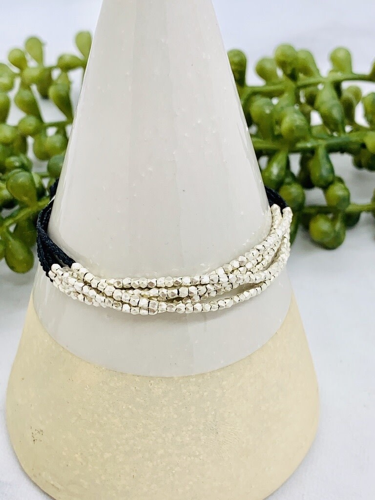 Illuminate Bracelet, Silver &amp; Linen, 7.25&quot;