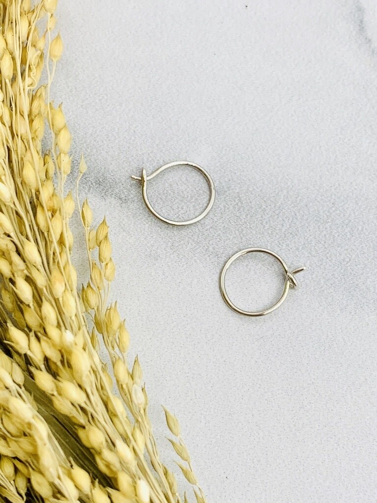 Circle Hoop Earrings, 11x11mm