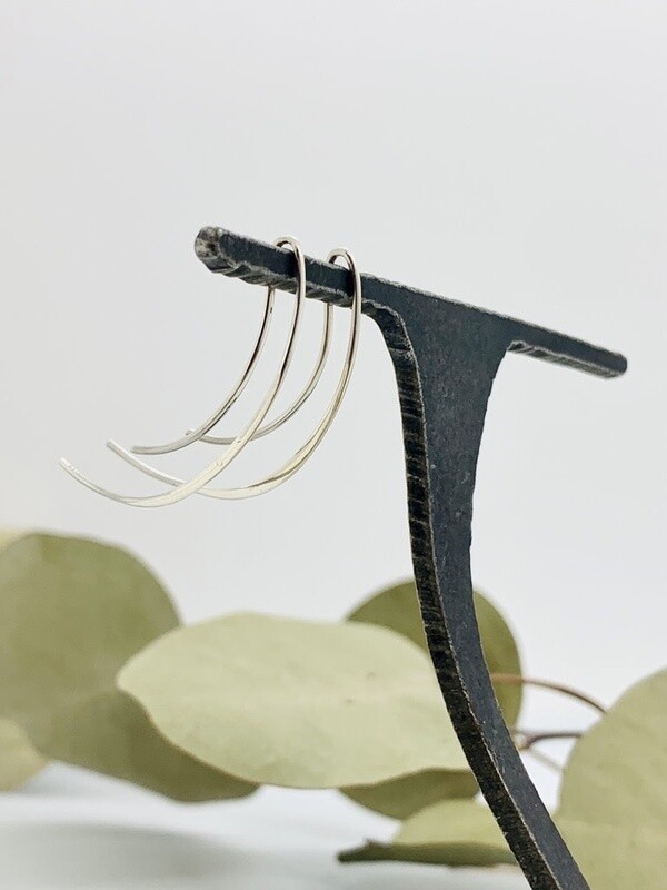 Long Swooping Arc Earrings, 40x15mm