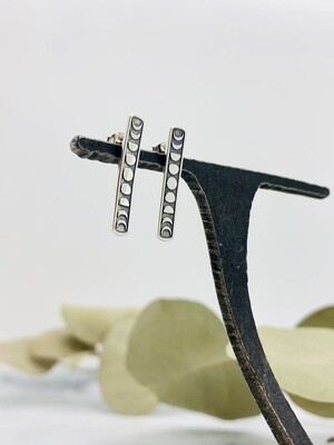 Vertical Moon Phase Earrings, 23x4mm