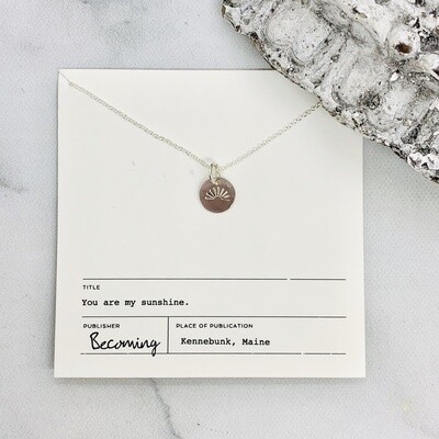 You Are My Sunshine Necklace, Silver