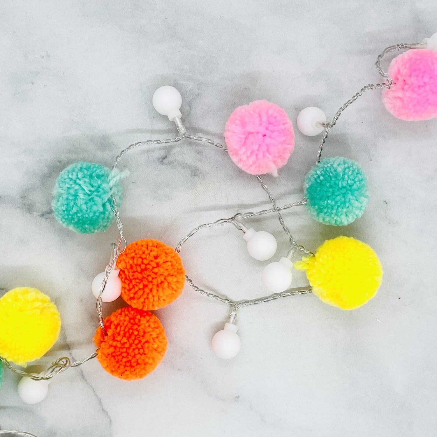 Pom Pom &amp; LED String  Light  Garland