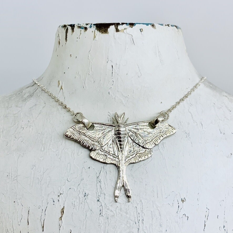 Sterling Silver Luna Moth Necklace