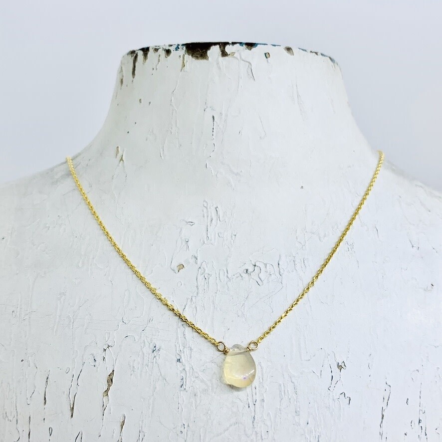 Gold Vermeil  Mila Necklace, Opal