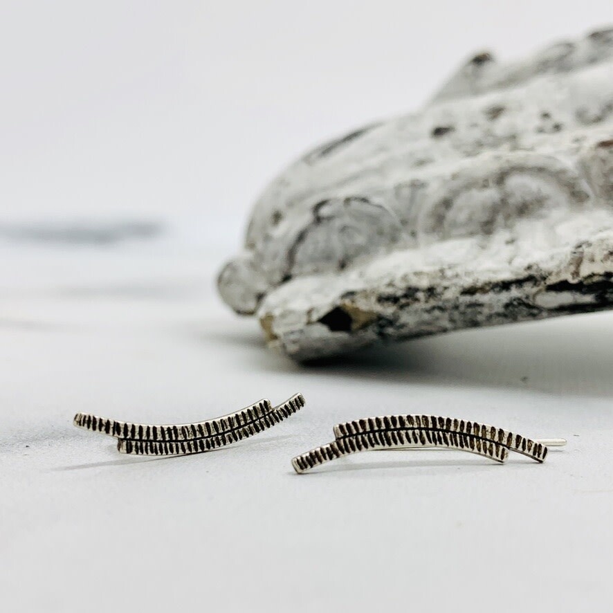 Sterling silver bar ear climber