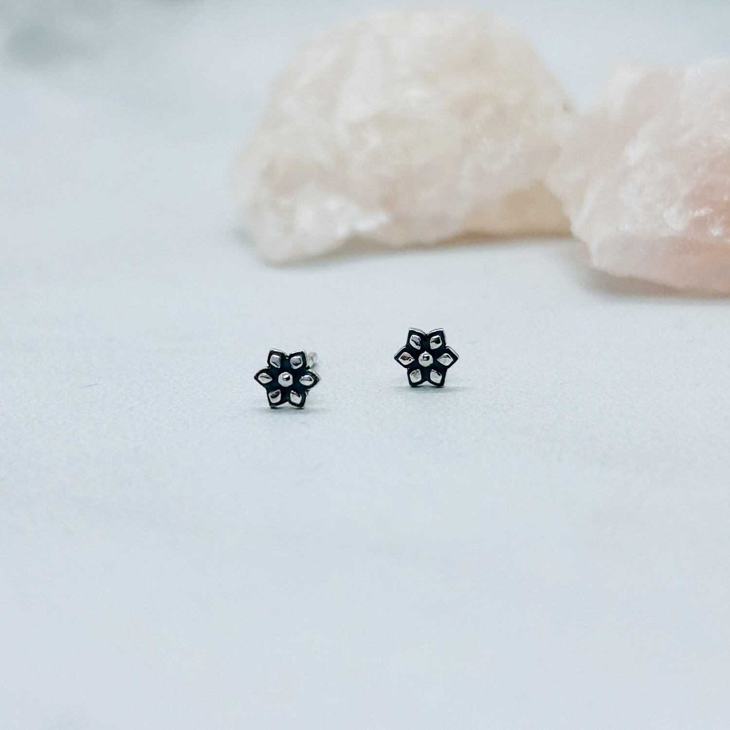 SS Tiny Mandala Flower Stud Earrings