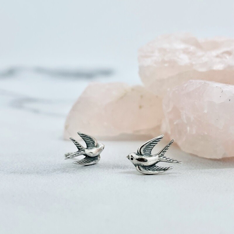 SS Swallow Stud Earrings