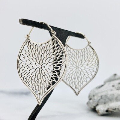 Sterling silver petal cutout earrings