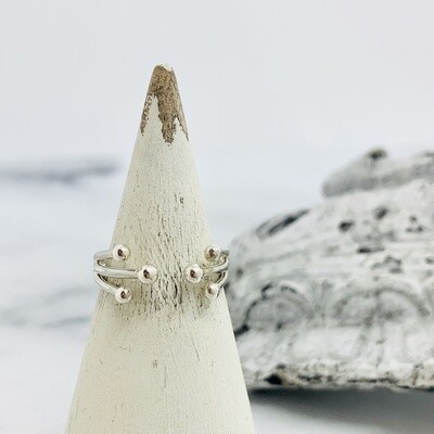 Sterling Silver Adjustable Ring with Granulations
