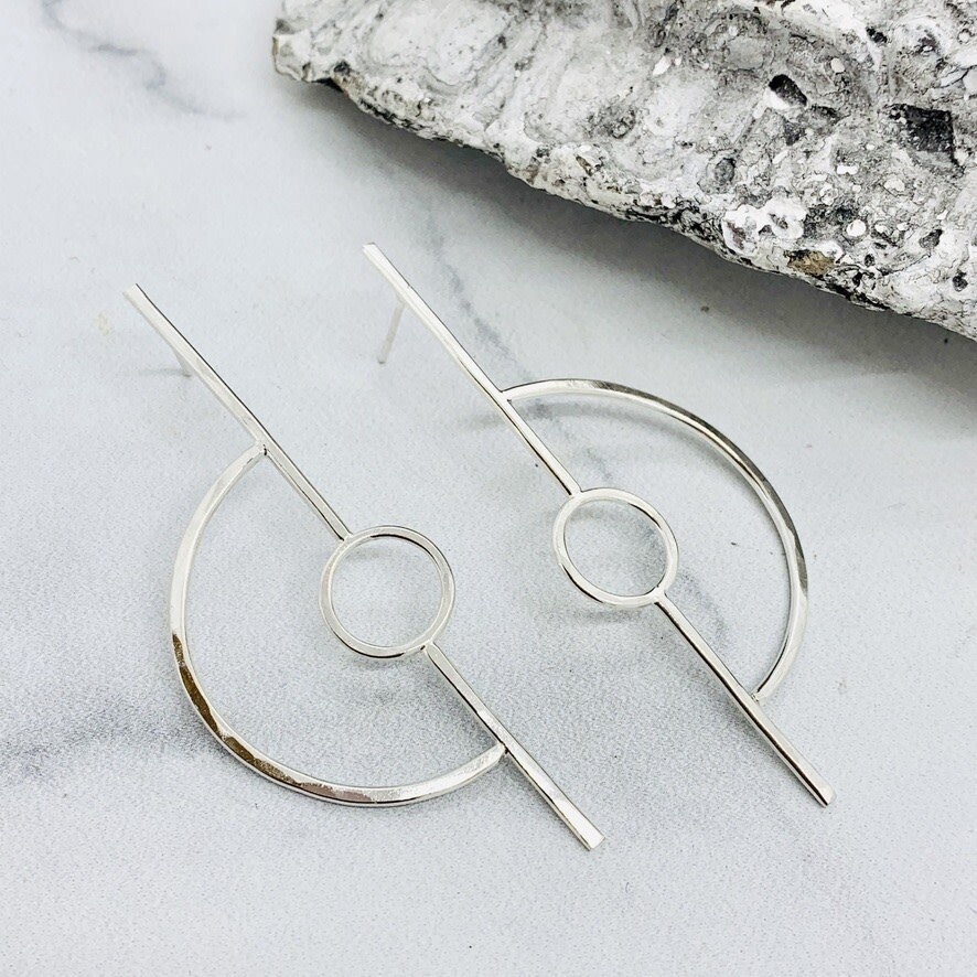 Europa Orbit Earrings, Silver
