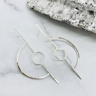 Europa Orbit Earrings, Silver