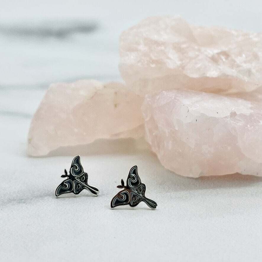 SS Luna Moth Post Earrings
