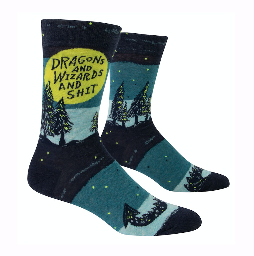 Dragons &amp; Wizards &amp; Shit Men&#39;s Crew Socks