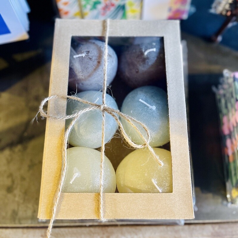 Unscented Stone Shaped Votive Candles Set of 6