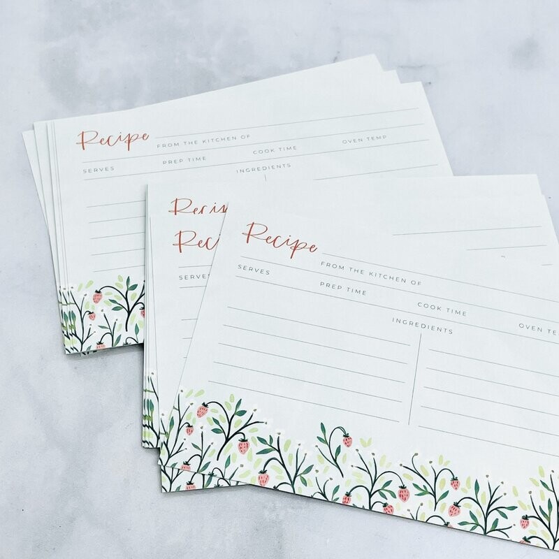 Strawberry Meadow Recipe Cards