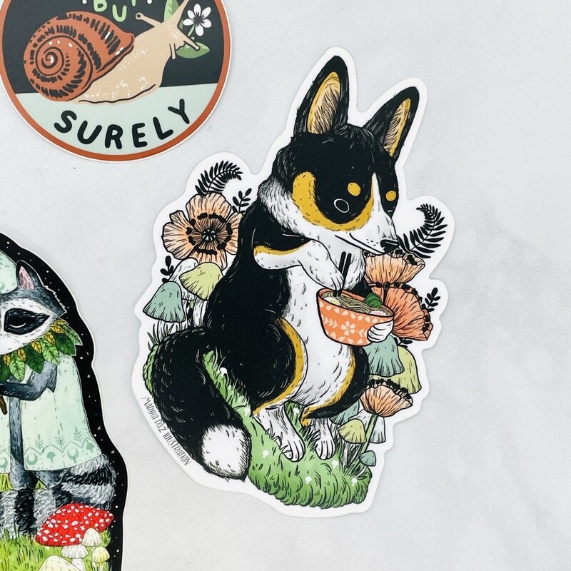 Corgi Ramen Sticker