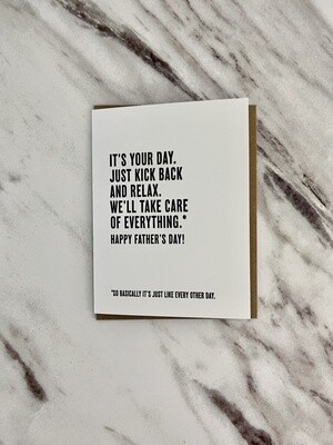 Kick Back and Relax Letterpress Card
