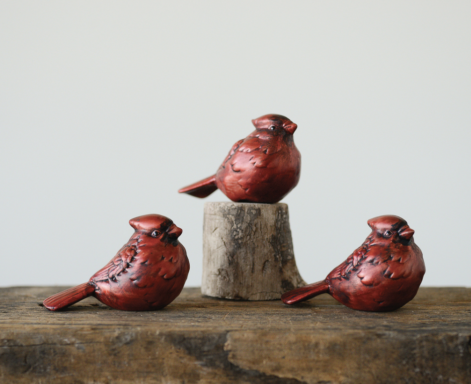 Red Ceramic Cardinal, 3.5&quot;