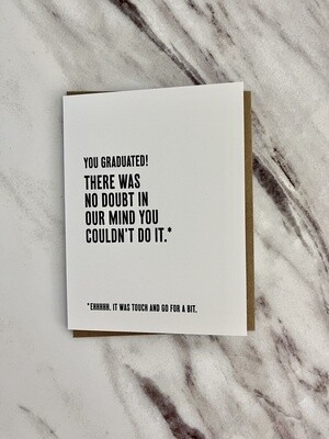 Touch and Go Letterpress Card