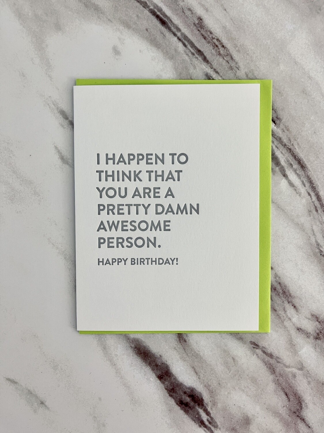 Damn Awesome Person Letterpress Card