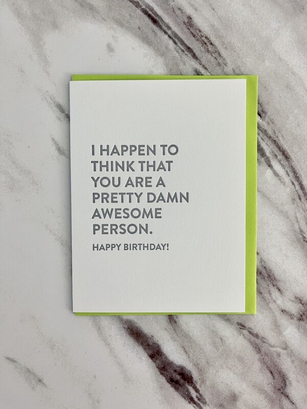 Damn Awesome Person Letterpress Card