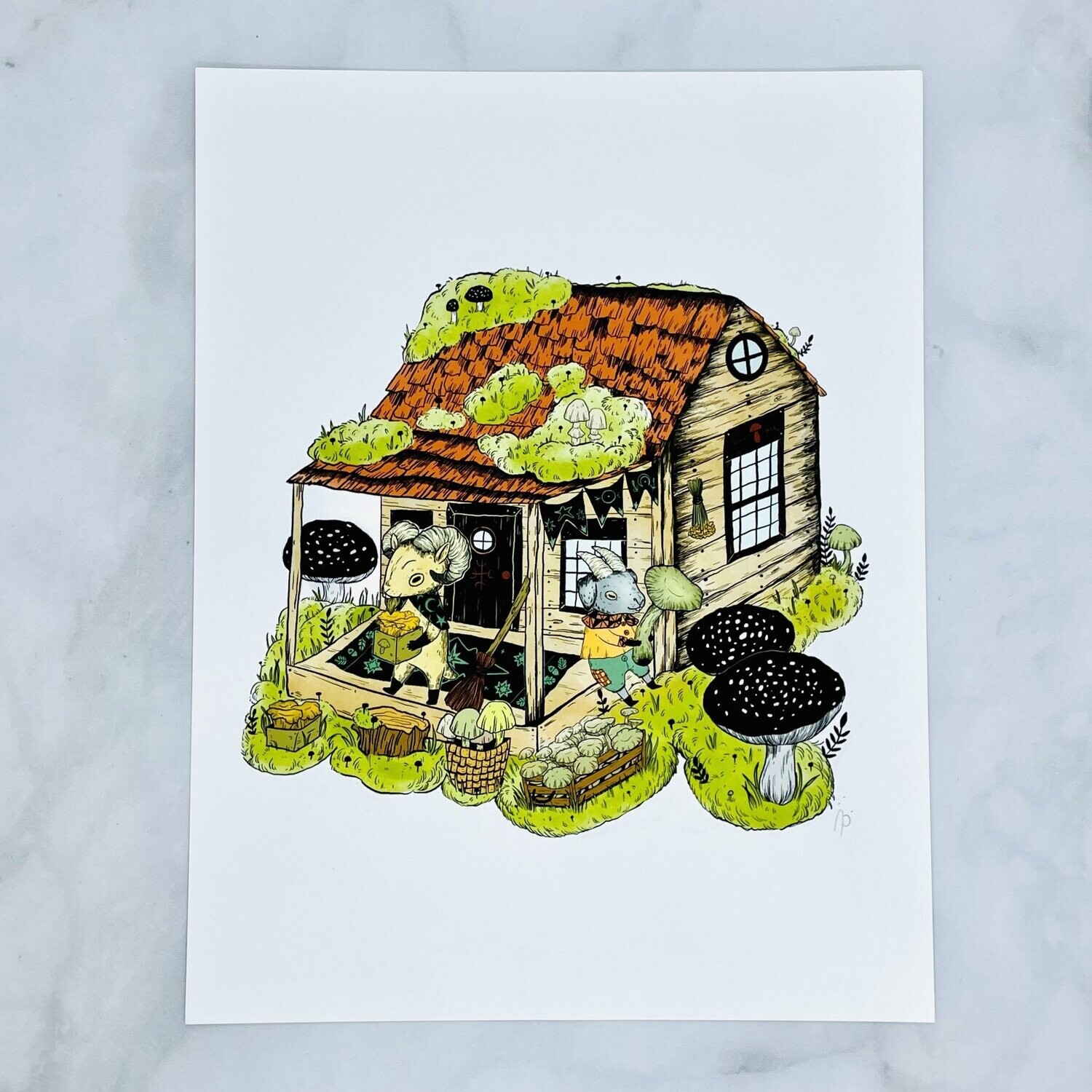 Mushroom House Print 8.5&quot; x 11&quot;