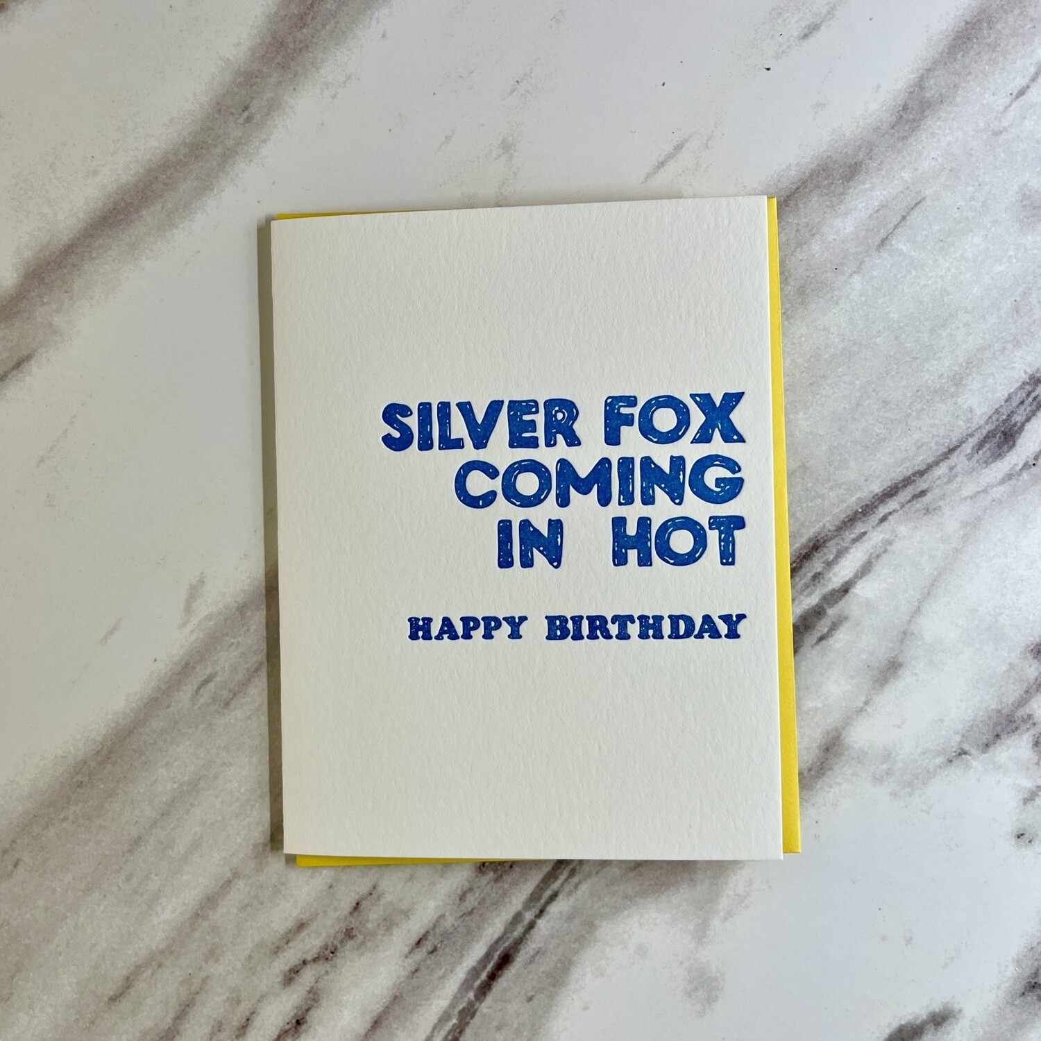 Silver Fox Birthday Card