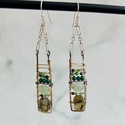 Handmade Jade Ladder Earrings