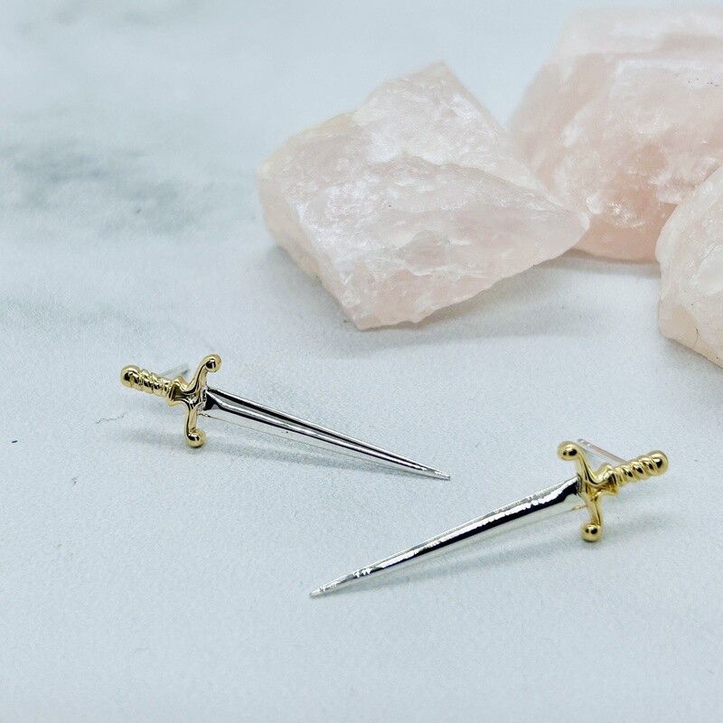 Silver Sword Post Earrings