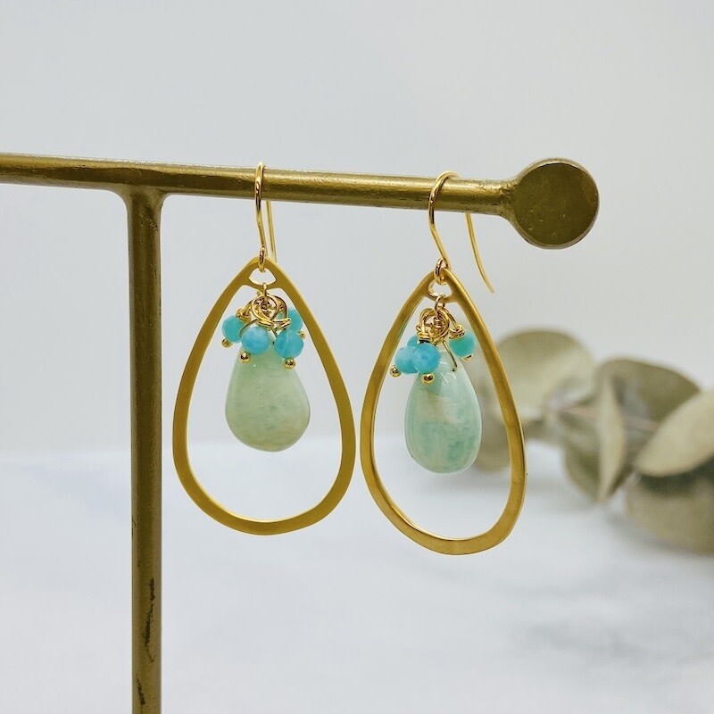 Amazonite Teardrop Earrings