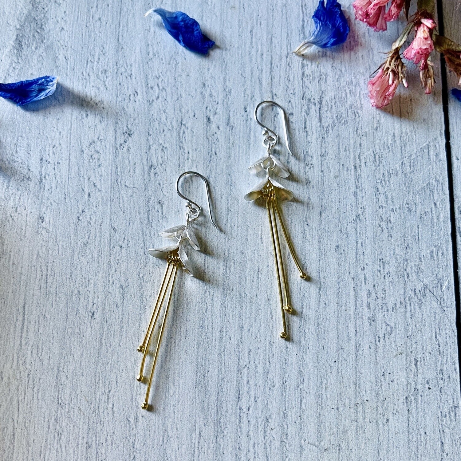 Two Tone  Ballerina Earrings, SS &amp; GV - dno