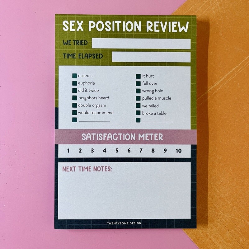 Sex Position Review Notepad