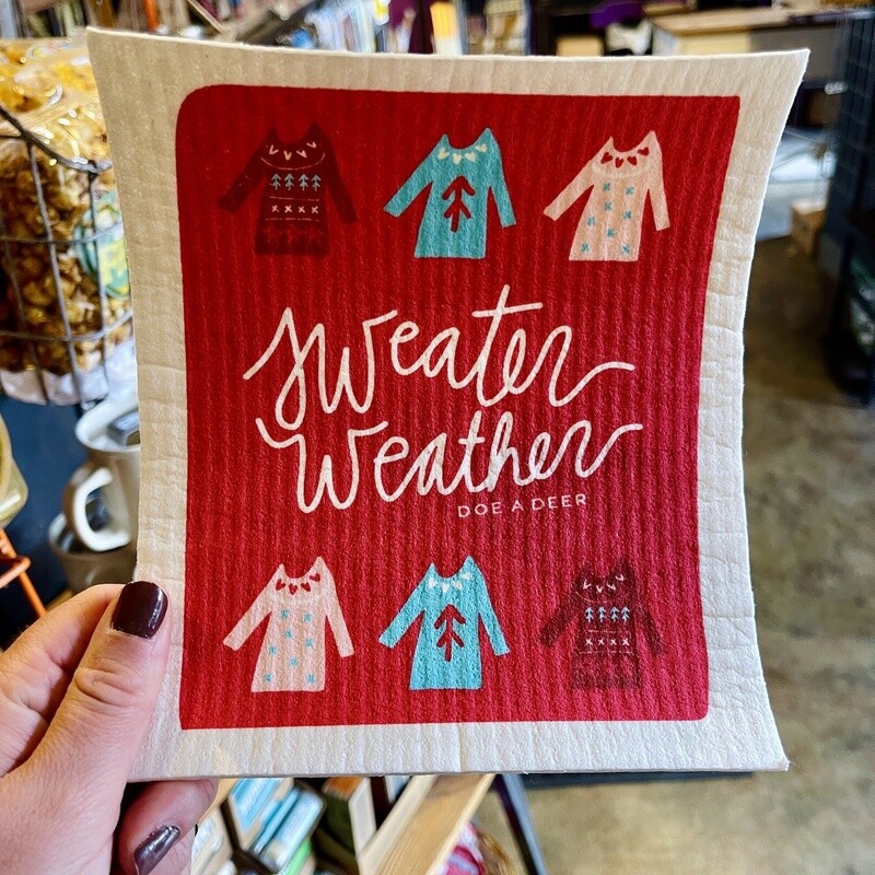 Doe A Deer Swedish Dishcloth Sweater Weather