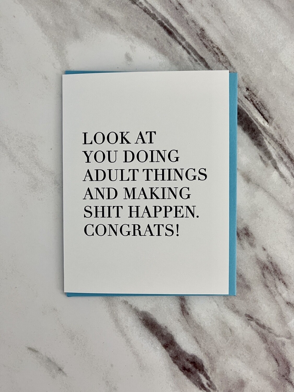 Doing Adult Things Letterpress Card