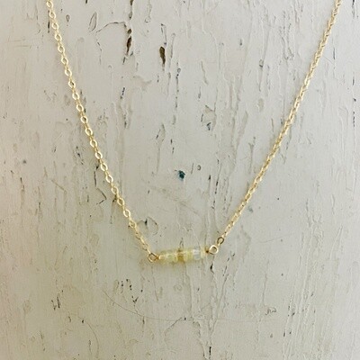 Row of Opals on Goldfill Necklace