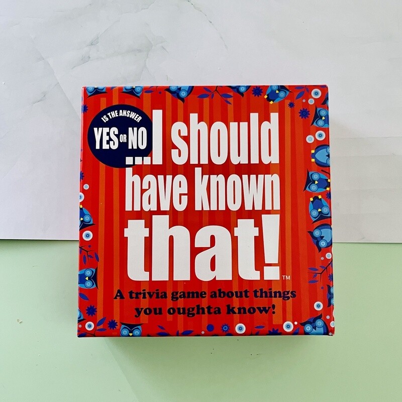I Should Have Known That! Yes or No edition
