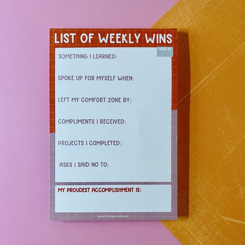 List of Weekly Wins Notepad