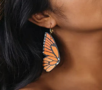 Monarch Butterfly Wing Earrings by Le Chic Miami