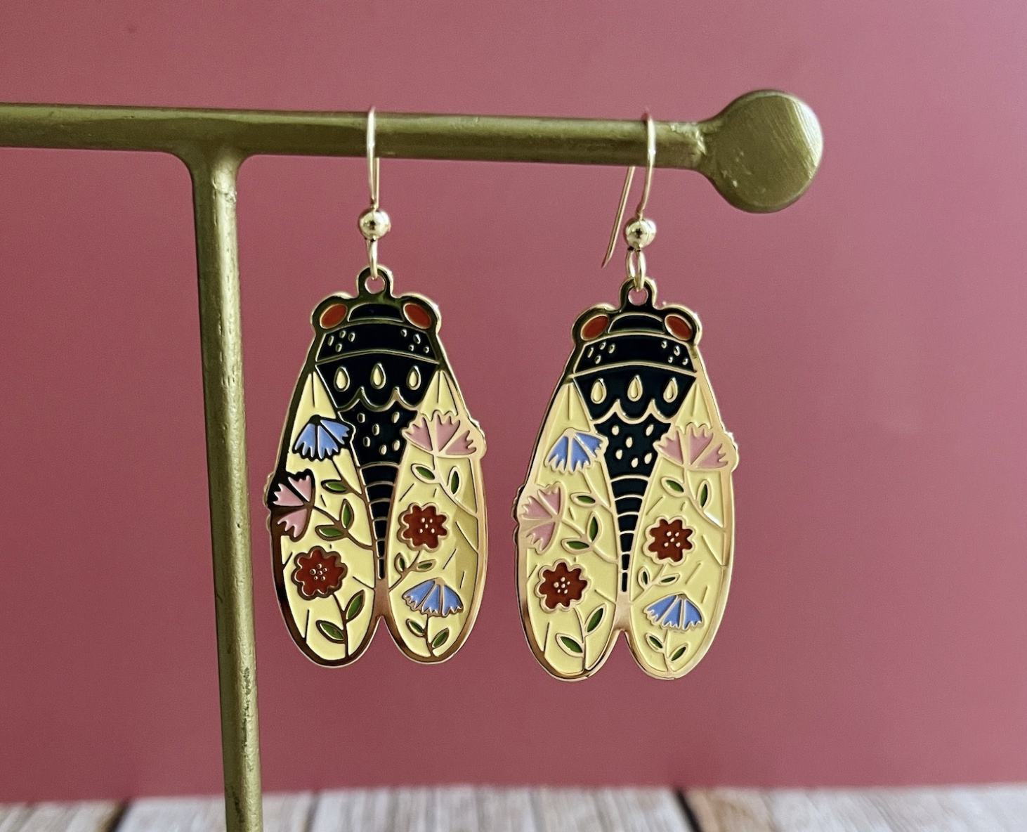 Tiny Deer Cicada Earrings