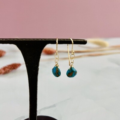Goldfill Earrings with Copper infused turquoise