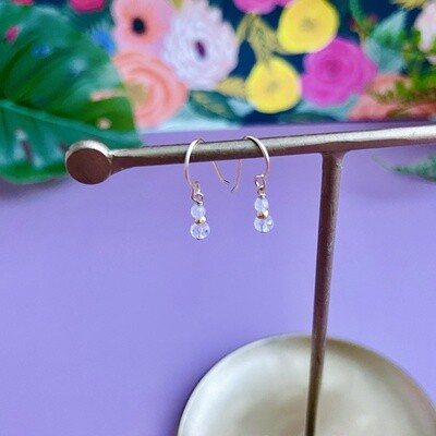 Handmade Rose quartz and 14kt gold filled earring