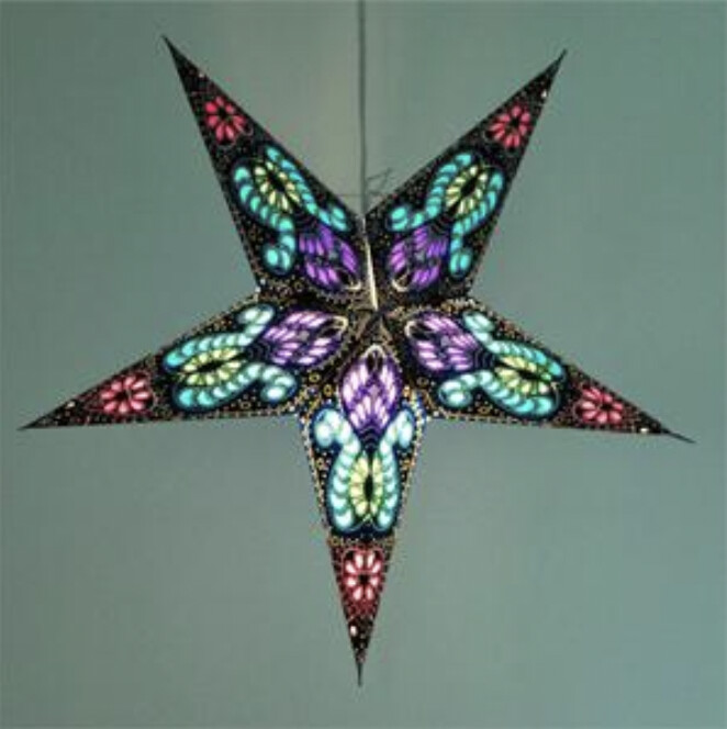 Cassini (Drk Blue / Blk) Star Lantern with 12’ Cord