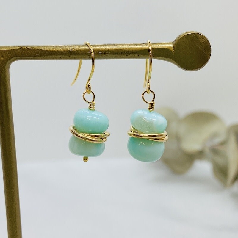 Peruvian Opal Goldfill Earrings