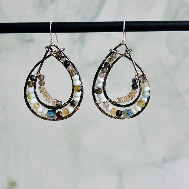 Handmade Sand and Sea Wave Earrings