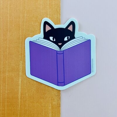 Reading Kitten Sticker