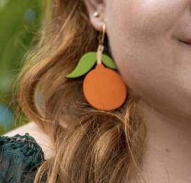 Tangerine Hoop Earrings by Le Chic Miami