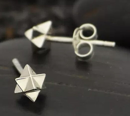 Silver Merkaba Post Earrings